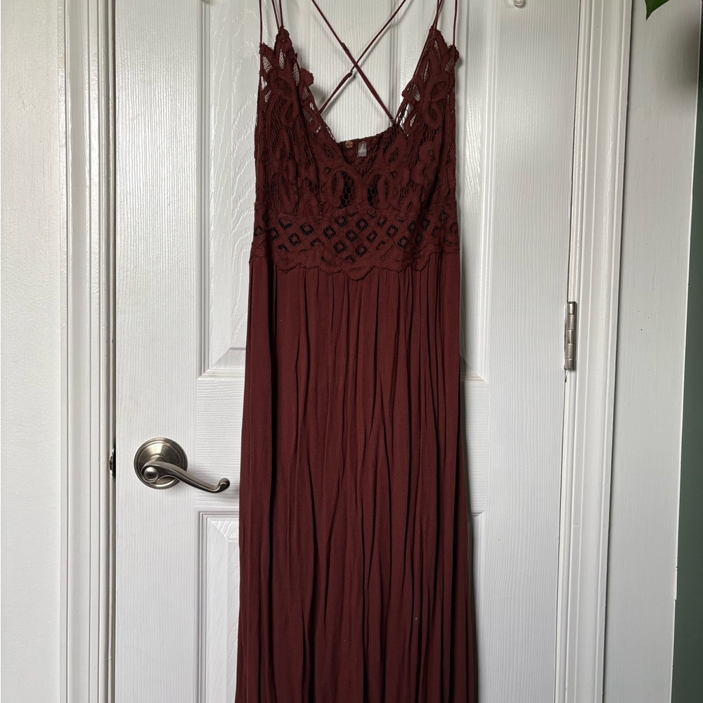 Free People One Adella Slip Maxi Dress Size L